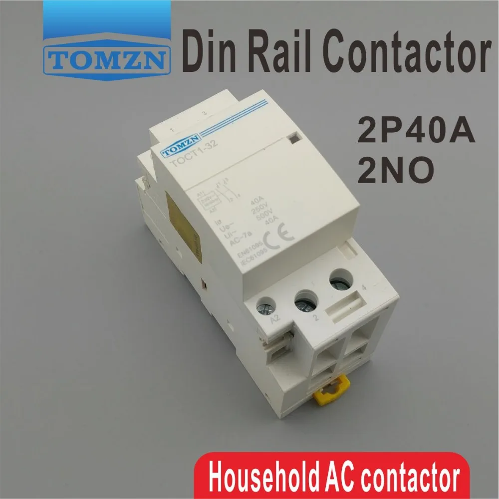 CT1 2P 40A 220V/230V 400V~ 50/60HZ Din rail Household ac Modular contactor 2NO