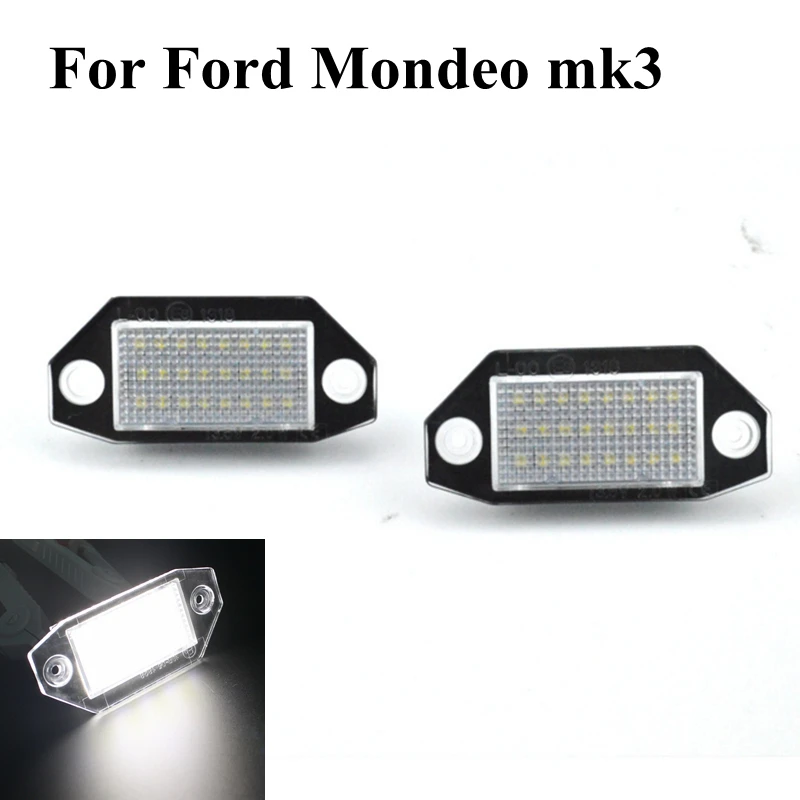 

2Pcs 24SMD No Error LED Number License Plate Light Lamp For Ford Mondeo MK3 2000-2007