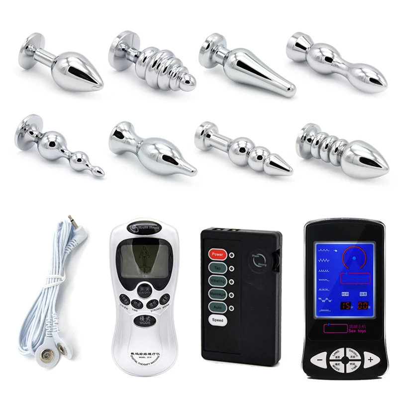 Tapón Anal de acero inoxidable para hombres y mujeres, vibrador sexual de pulso de descarga eléctrica, masajeador de próstata, masturbador, tapón