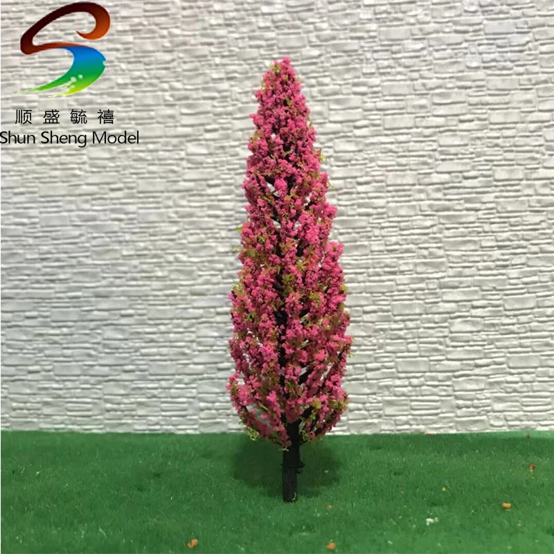 20-100pcs High 3.5-14cm Pink Yellow Green Color Mini Model Plastic Tree Construction Sand Table Model Scene Model flower Tree