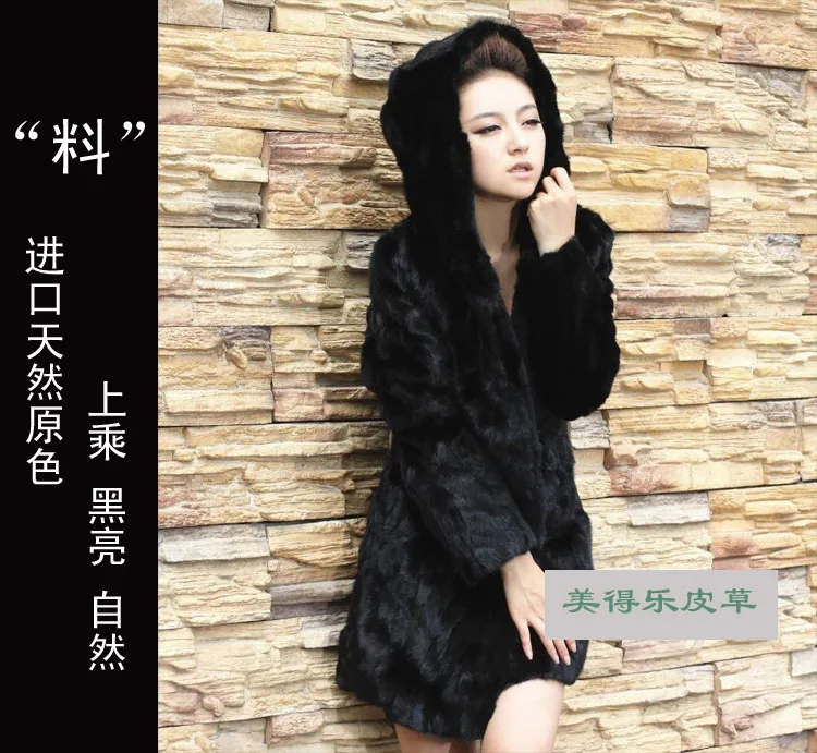 In 2017 new product imitation fur coat long coat High imitation rabbit fur coat imitation fur hooded jacket