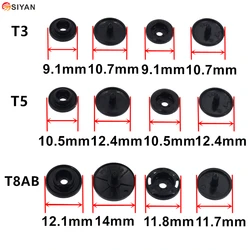 100 Sets KAM T3 T5 T8 Round Plastic Snaps Button Fasteners Quilt Cover Sheet Button Garment Accessories For Baby Clothes Clips