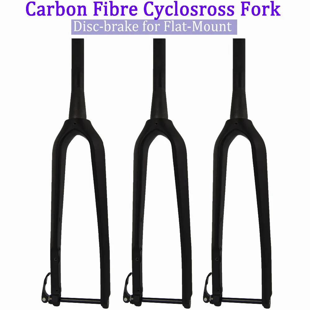 High Quality Carbon Cyclocross Fork Disc Brake for Flat-Mount Fork 100*12mm Thru Axle fork FK-CS01