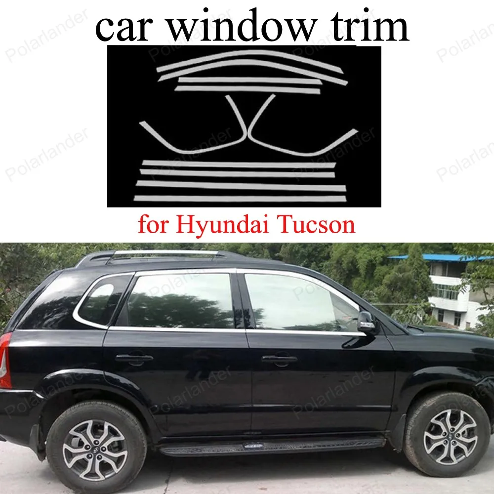 For H-yundai Tucson Stainless Steel Exterior Accessories Window Frame Decoration Trim  Car Styling