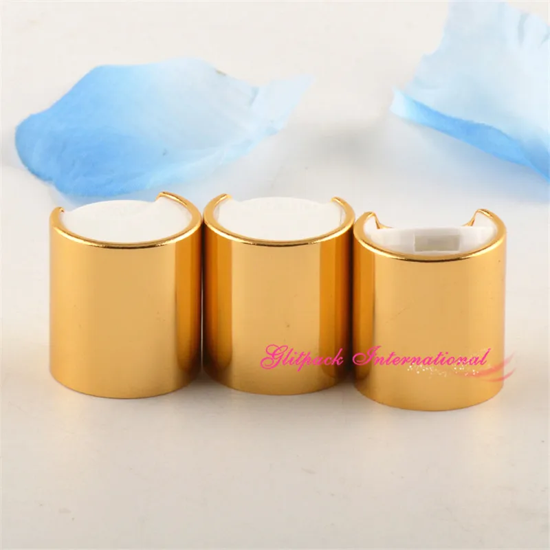 R20 R24 Plastic Caps White Silver Natural Polypro Gold Metalized Smooth Disc Top Caps for 20mm 24mm neck Plastic bottles lid