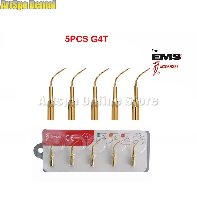 Dental Scaling Technique With SPTA 5PCS WOODPECK G4T Dentist Tool Ultrasonic Scaler Scaling Tips Fit For EMS Dentistry Equipment