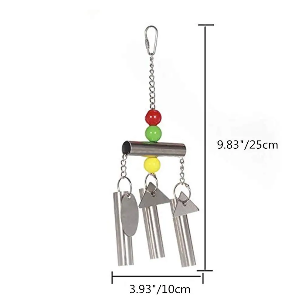 Bird Stainless Steel Bells String Toy Parrot Hanging Chew Bead  for   Macaw African Greys Amazon Eclectus Cockatoo