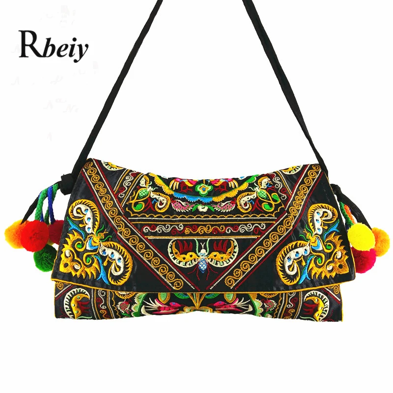 Ethnic embroidery women handbag Rbeiy brand Canvas Shoulder Messenger bags Vintage cover bags