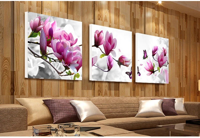 3 Piece Free Shipping Hot Sell Modern Wall Painting The red of the sunflower Home Decorative Art Picture Paint on Canvas Prints