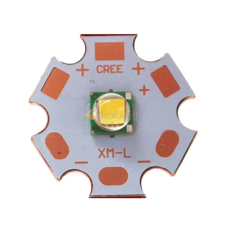 XML or XML2 XM-L2 T6 10W High Power LED Emitter Diode on 20mm Copper Base, Cool White, Warm White, Neutral White