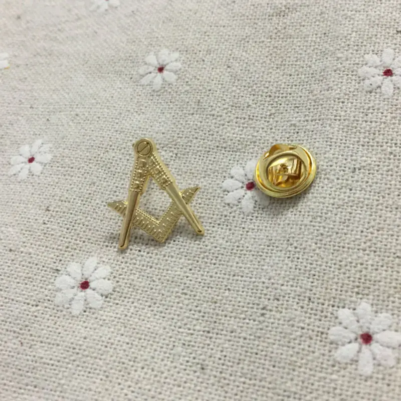 Masonary Square and Compass lapel pin Motif masonic freemasonry lapel Badge Fashion Tie Pin promotion brooches free masons