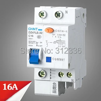 

Free Shipping Two years Warranty NXBLE-32 DZ47LE-32 C16 1P+N 16A 1 pole ELCB RCD earth leakage circuit breaker residual current