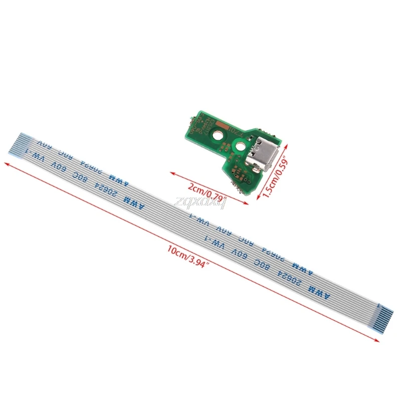 Reemplazo de la placa de puerto de carga USB para el controlador JDS-040 PS4 con Cable flexible de 12 Pines, Julio de 291, envío directo