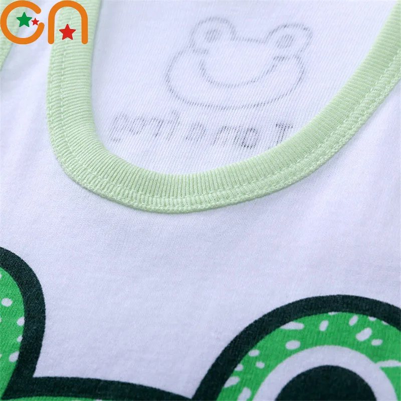 Summer Kids 100%Cotton T Shirts Boys Girls Baby Cartoon Printed Sleeveless Vests Clothes For 2-7 Years Children Clothing Gift