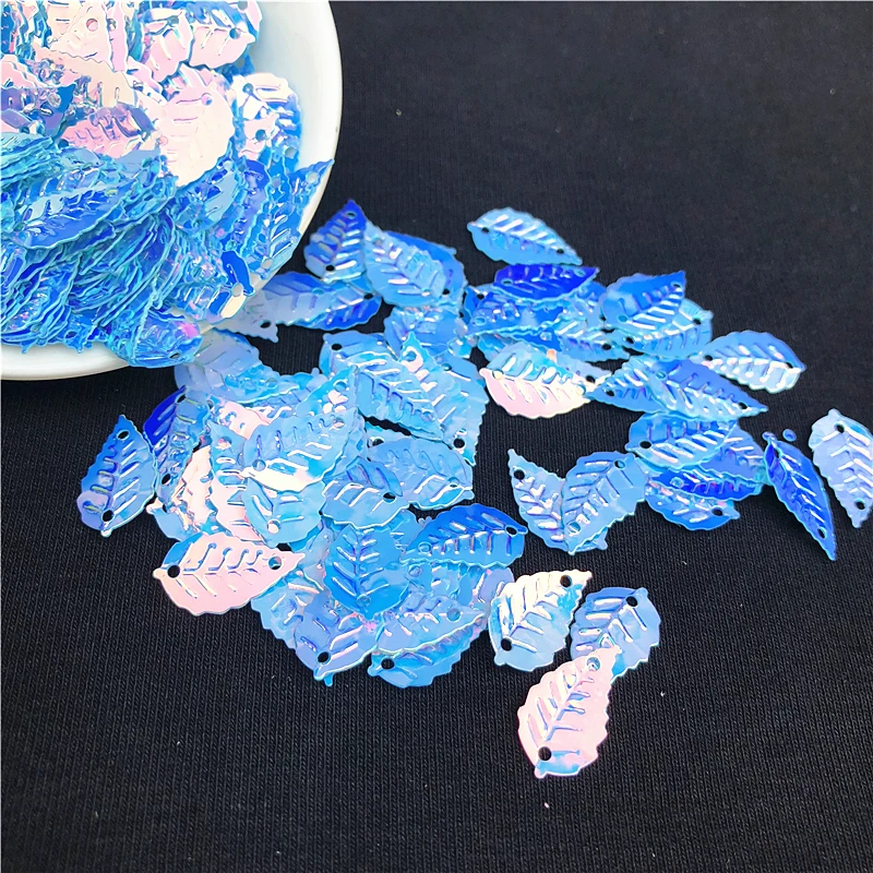 250Pcs/lot 9*16mm Leaf Shape Sequins Paillettes PVC Glittering Sequin Sewing Craft, Women Garments Accessories Earring Pendants