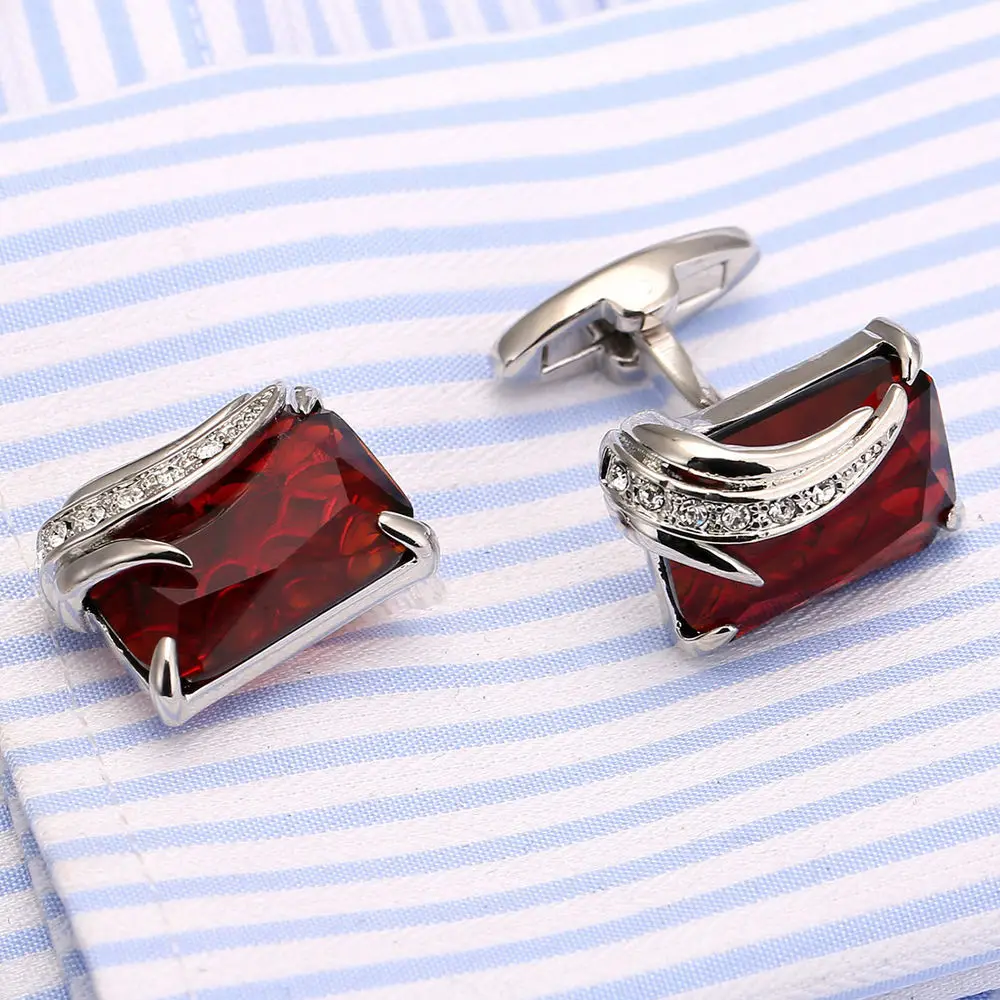 VAGULA Classic Cufflinks Luxury gift Party Wedding Suit Shirt Gemelos Jewelry Buttons Angel Wing Design Crystal Cuff links 162