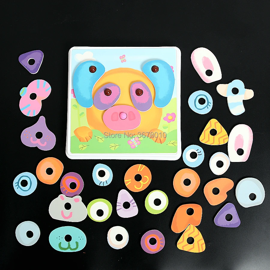 Animal creative Puzzle Game,39 EVA  Designs,Cute Colorful Animal Shapes Motor And Cognitive Skills Development  Education Toys