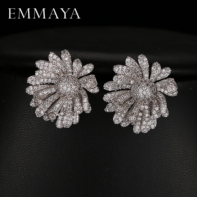 Emmaya AAA Austrian Crystal Paved Cute Geometric Zircon Earrings Brand New Design Fashion Jewelry for Lady