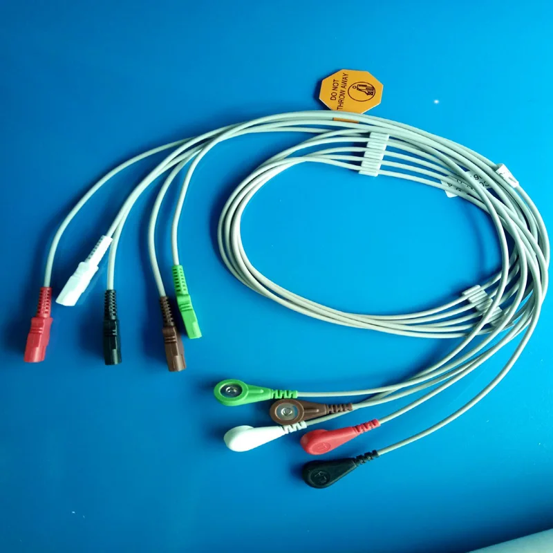 

Compatible with LL ECG machine monitor ,ECG 5 lead leadwires ro ECG 3 lead leadwires,AHA or IEC,Clip or snap.