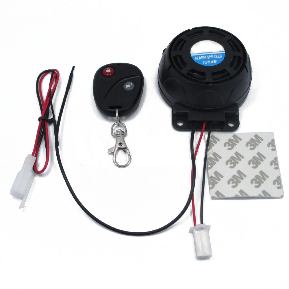 Motorcycle Anti-theft Protection Alarm System Motorbike Keyless Remote Alama DC 12V Scooter Motor Cheap 1 Way Alarms 105-125dB