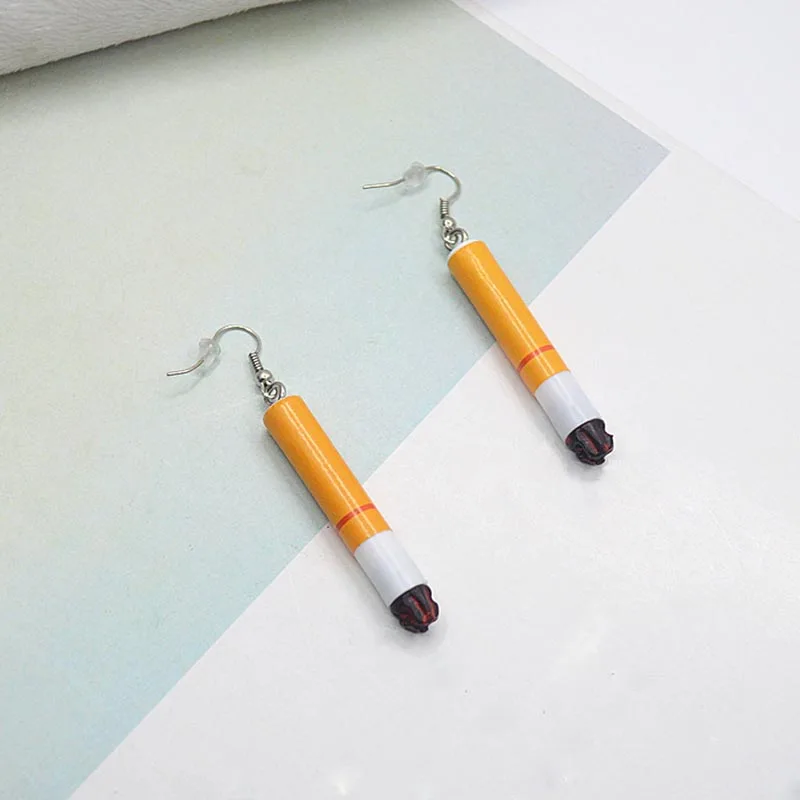 Harajuku Acrylic Drop Earrings Funny Personality Lifelike Creative Cigarette Butts Female Brincos Women's Jewelry Gift EB170