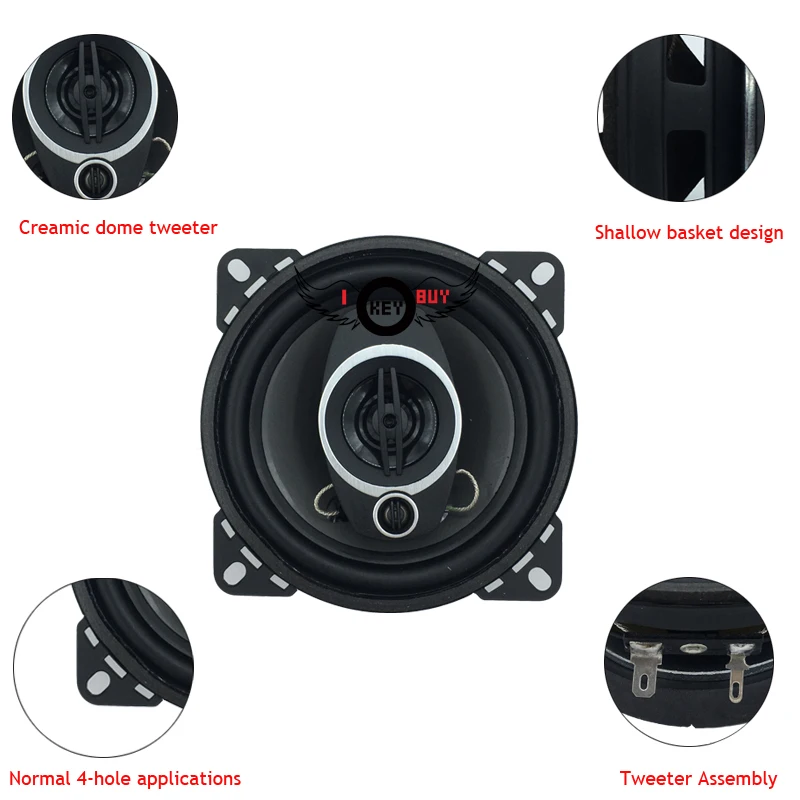 

1 Pair /Lot 4 inch 200W 4 Ohm 3 Ways Coaxial Car Speaker Audio Vehicle Auto Stereo Hifi Rubber Edge Louder Speaker