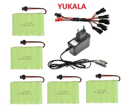 Ni-mh-充電式aaバッテリー,USB充電器,6v,2800mah,rcタンク,トラック,車,rcボート,sm,jst,amiya