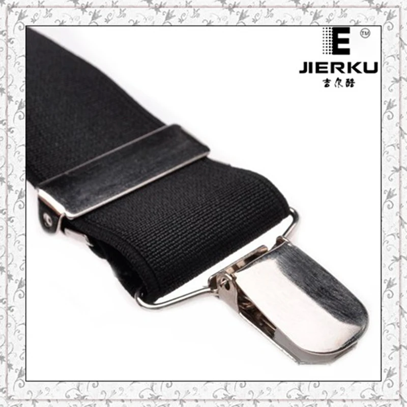 JIERKU Suspendersผู้หญิงจัดฟันหนัง3คลิปSuspensorioแฟชั่นกางเกงสาย2.5*100เซนติเมตรJK3C03