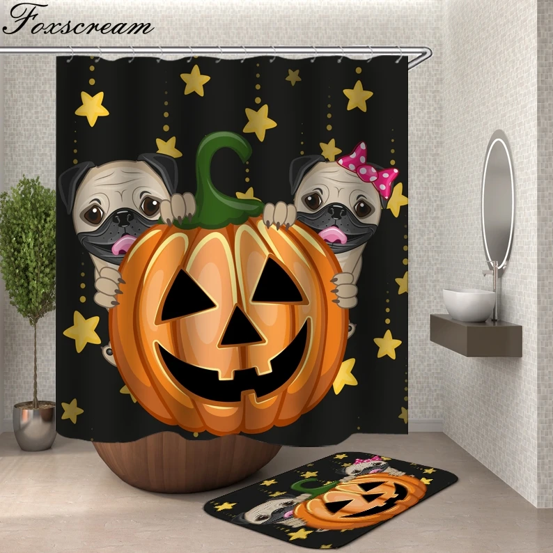 

halloween show curtain Art haloween shower curtain Cartoon Polyester Waterproof Bathroom Curtains 3D Shower curtains or mat