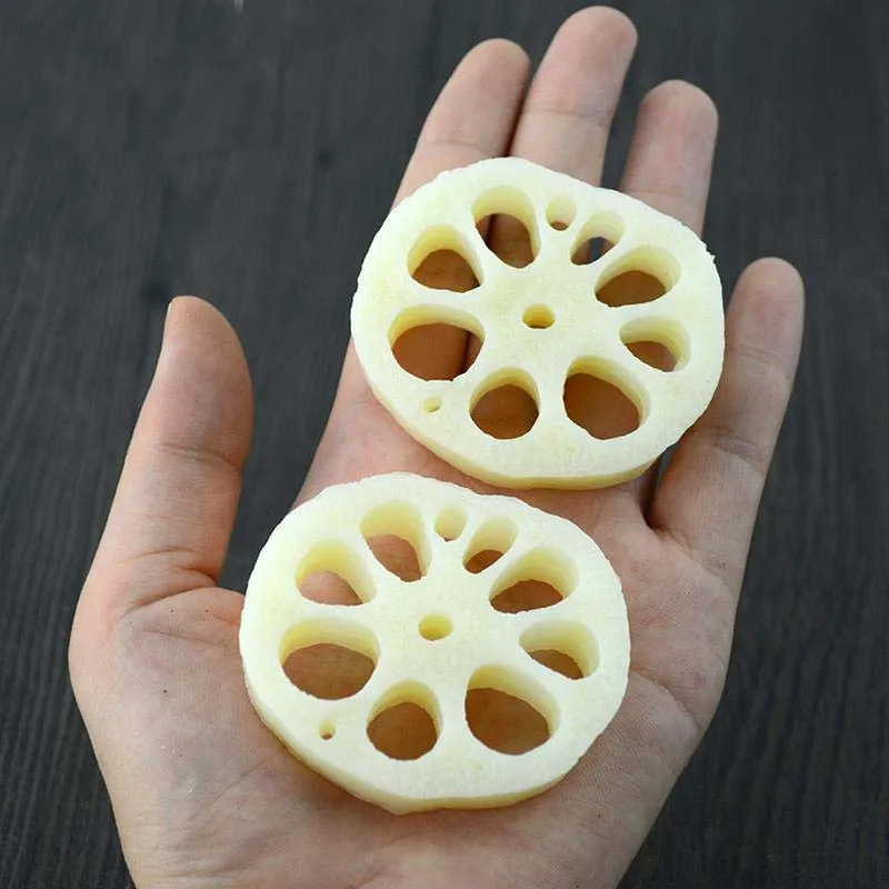 050 Lotus root slice simulation food fake vegetable model chafing dish decoration fake Lotus root slices  5.5*4.5*1cm