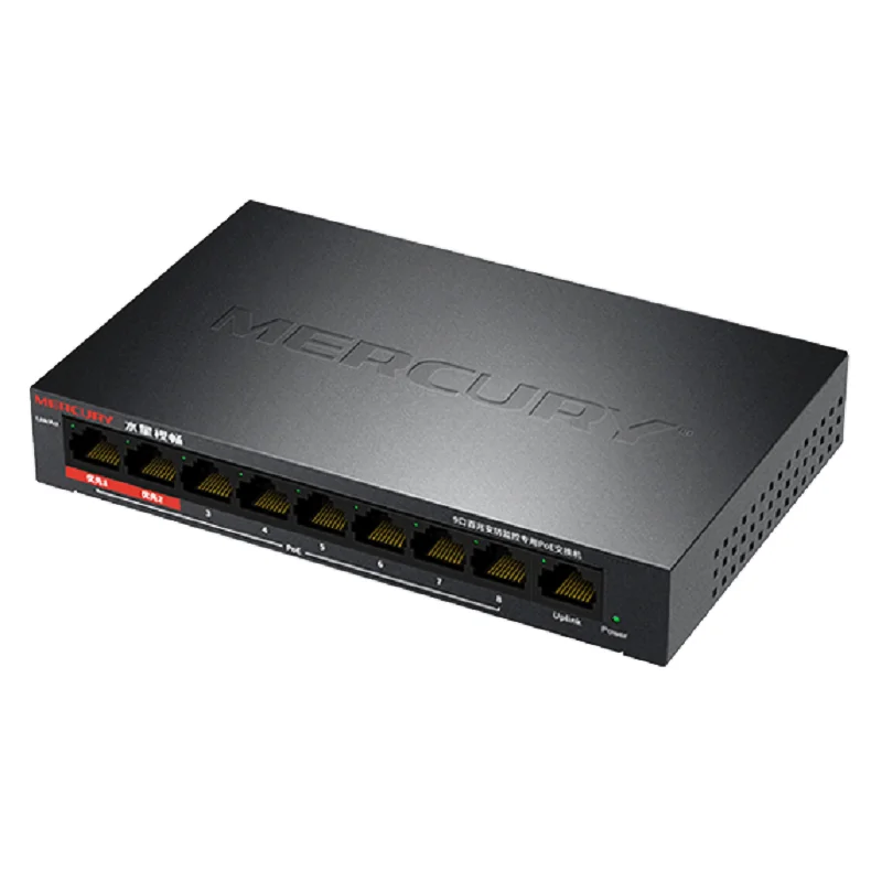 Interruptor de datos de 8 puertos PoE 65W 100Mbps, Plug & Play, interruptor de red de cámara PoE, Mini interruptor de red Ethernet de escritorio de cámara CCTV