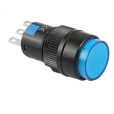 

AC 250V 5A Panel Mounting Blue Cap Push Button Switch