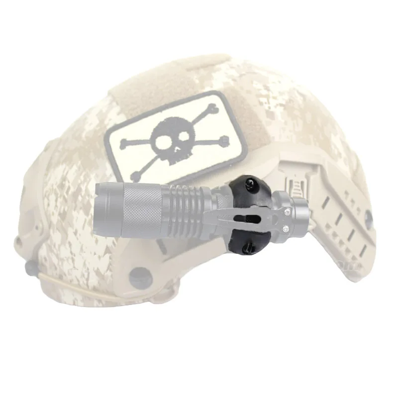 VULPO 20mm 24.5mm 30mm diametro casco torcia montaggio Clip tattica torcia morsetto adattatore per veloce/MICH casco Rail Groove