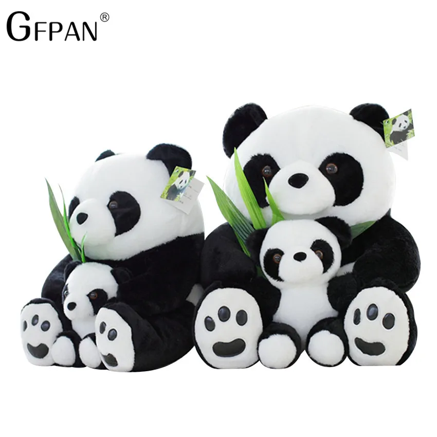 1pc 25CM siedzi matka i dziecko Panda pluszowa zabawki nadziewane Panda Kawaii lalki miękkie poduszki dla dzieci zabawki prezent na boże narodzenie