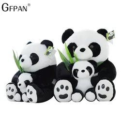 1pc 25CM siedzi matka i dziecko Panda pluszowa zabawki nadziewane Panda Kawaii lalki miękkie poduszki dla dzieci zabawki prezent na boże narodzenie dobrej jakości