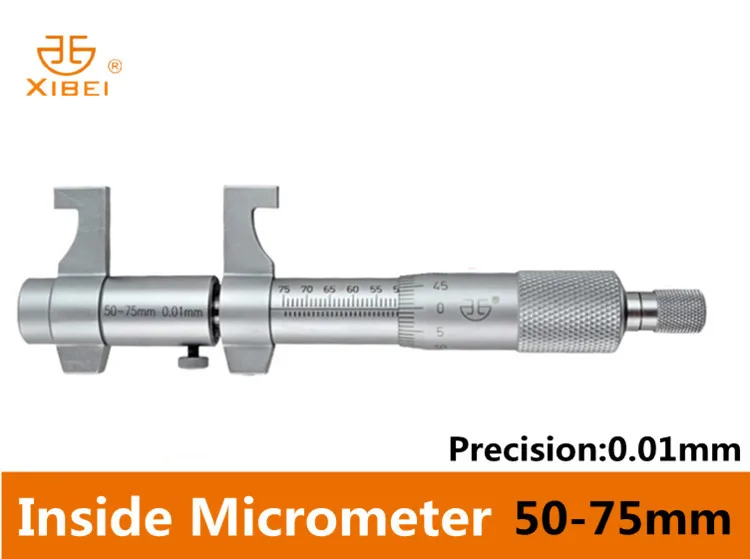 XIBEI Inside Micrometer 50-75mm/0.01 Metric Carbide Gauge Calipers Measuring Tools