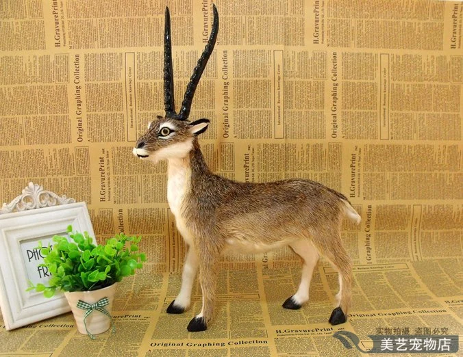 simulation antelope large 30x10x44cm  toy model polyethylene&furs antelope sheep model home decoration props ,model gift d115