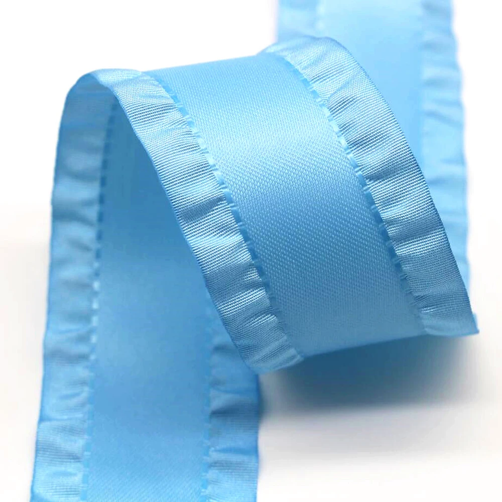 50 Yards 16MM/22MM/38MM  Falbala Ruffled Ribbon Skirt Lotus leaf Edge For Hair Bows DIY Crafts Handmade Accessories Packaging