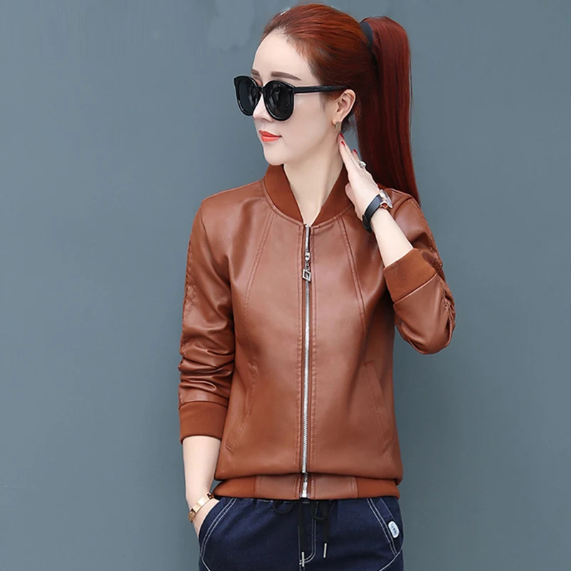 

2018 New Design Loose PU Faux Leather Jacket Women Classic Moto Biker Jacket Autumn Ladies Coat Plus Size Outerwear FP1414