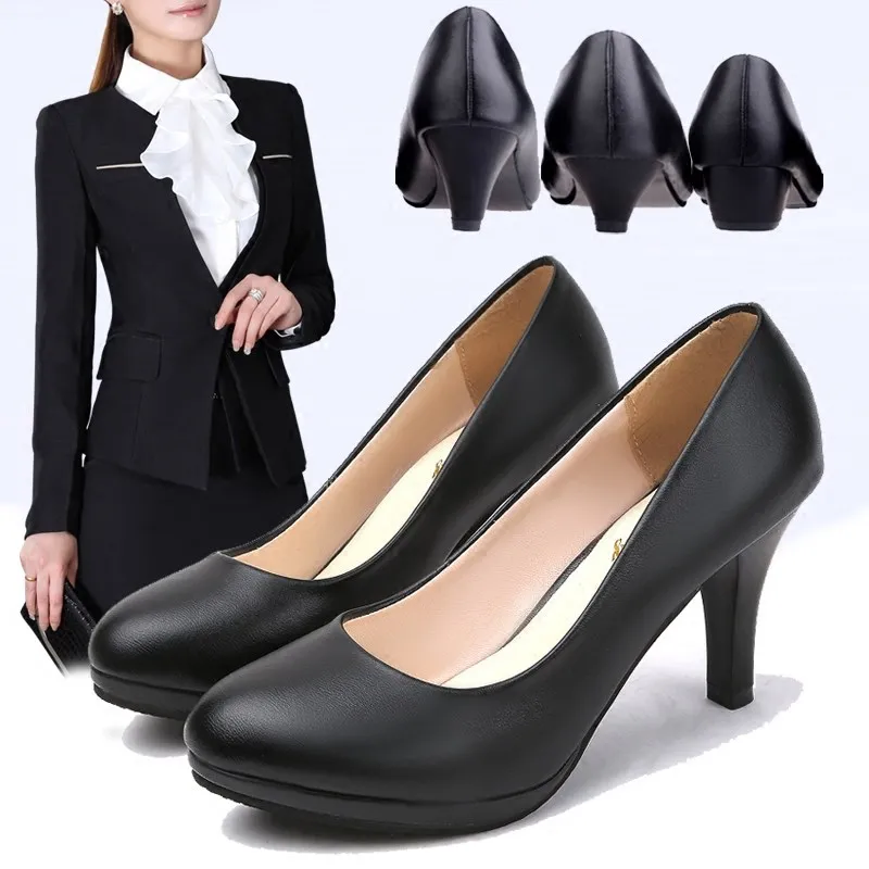 Black Women\'s OL Pumps 2019 Spring and Autumn Comfortable Female High Heels Working Shoes Office Ladies Pumps