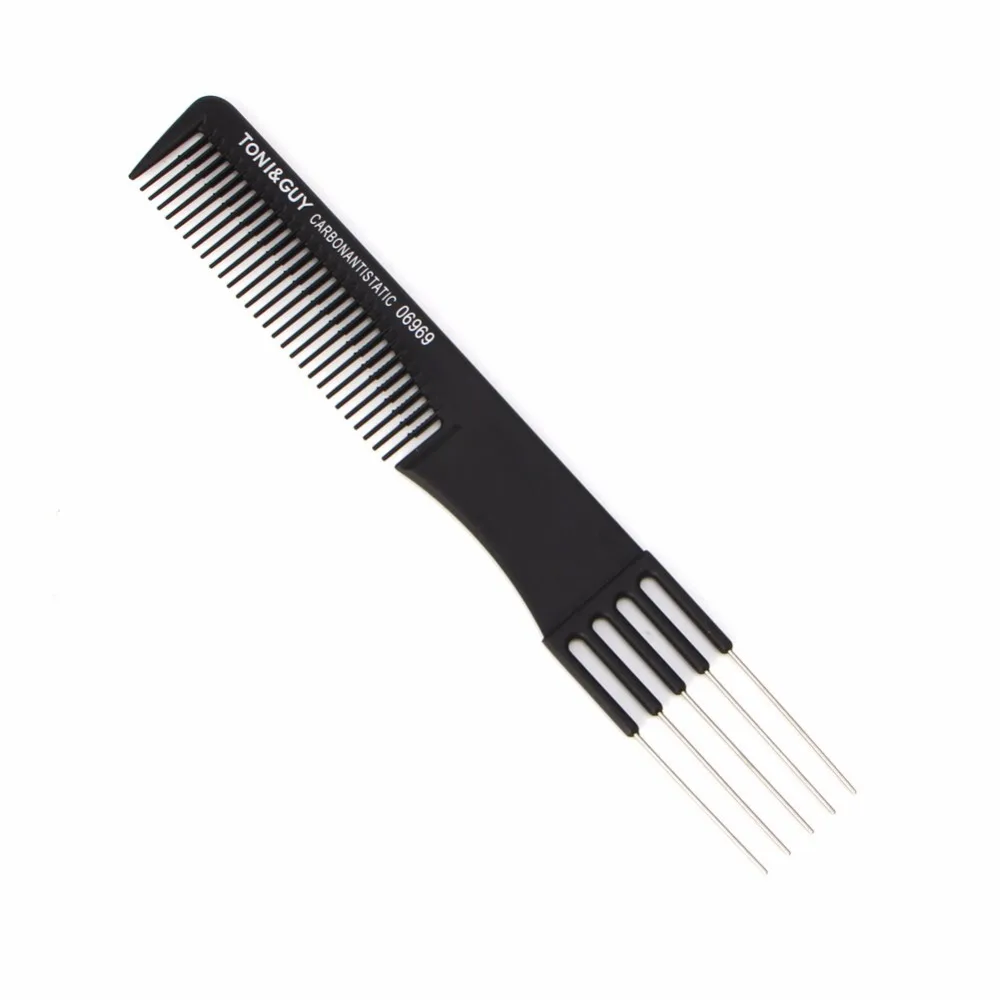 Pro Black Fine-tooth Metal Pin Hairdressing Hair Style Rat Tail Comb Brush Hot