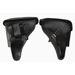 WWII WW2 German Military Brown Officer Leather Luger P08 P-08 Hardshell Holster