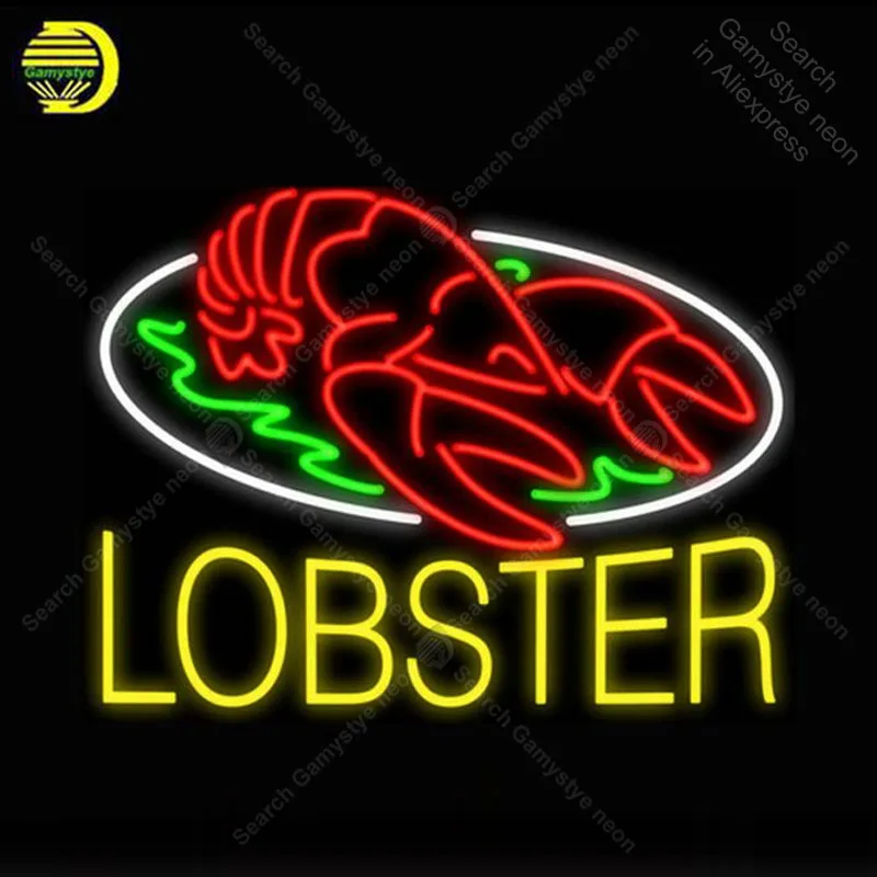 

Neon Sign for Lobster Fresh Sea Food Neon Bulb Sign Display Beer Bar Light up Restaurant Accesarie Room Custom nein sign Lamp