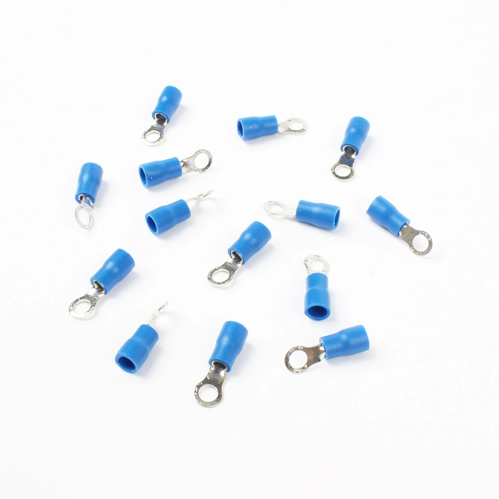 RV2 Small Blue Circular Pre-insulating Terminal(Type TO-JTK) Terminal Connector/Cable Connector/Wire Connector 100Pc/Lot