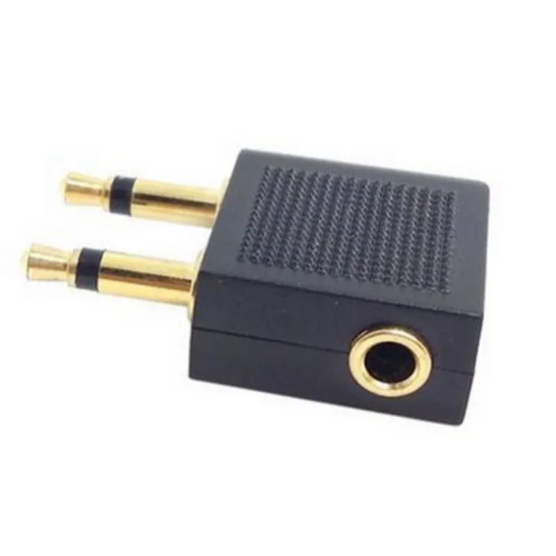 1 PC 3.5mm Jack Audio Adapter, Airline Travel Earphone Audio Converter, Airplane headphone Tool Adaptor Accessories