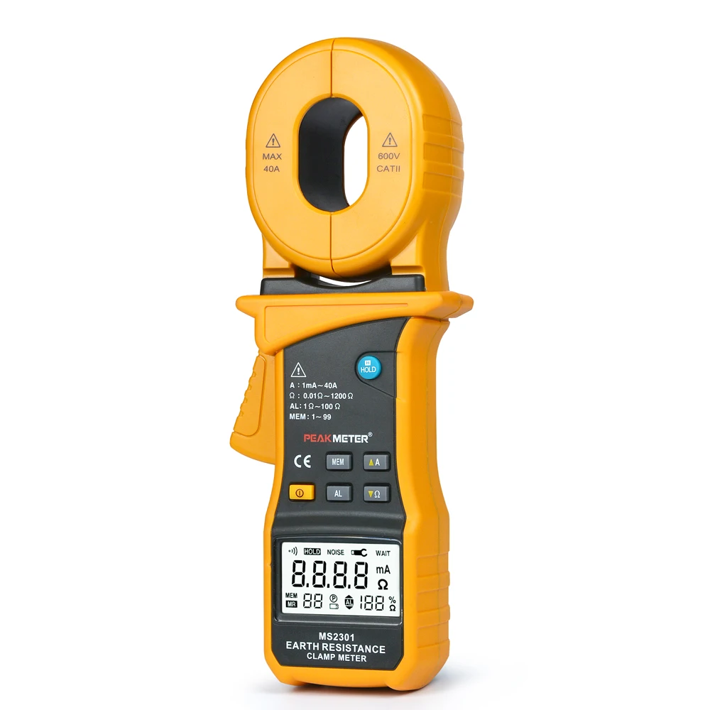 PEAKMETER MS2301 LCD Electrical Professional Multifunction High Sensitivity Clamp Earth Ground Resistance Insulation Tester