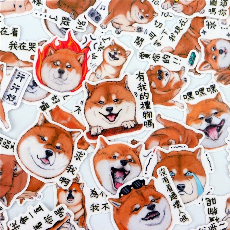 40pcs/pack DIY Cartoon Dog Sticker LINE Expression Sticker  Dog Daily Beauty Stickers / Decision Sticker / DIY Craft Photo Books