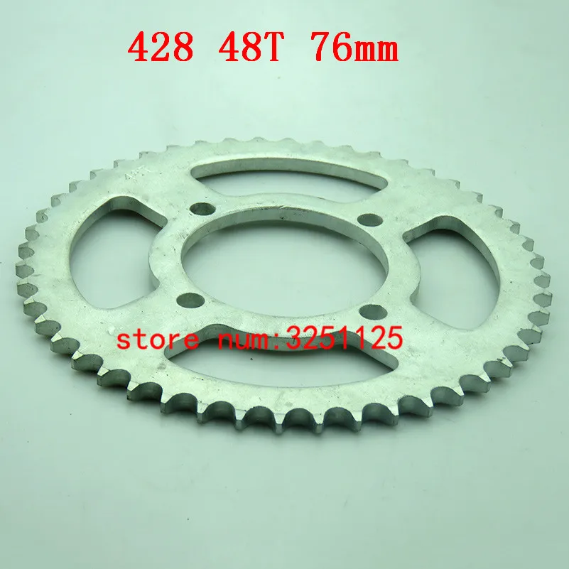 High performance motorcycle scooter drive gear 428 76mm 48T Tooth Rear Chain Sprocket  for Motorcycle Pit Dirt Bike Go Kart