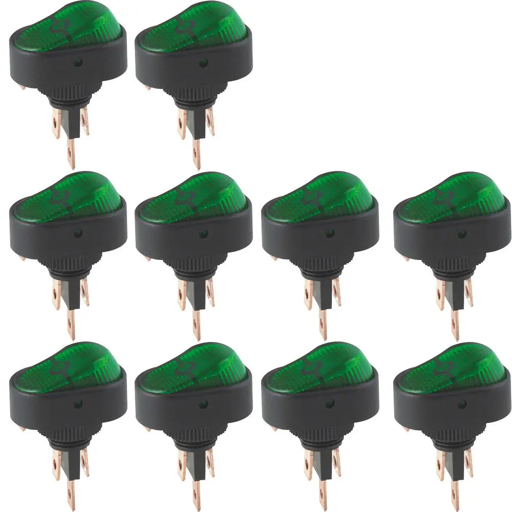 EE support  10Pcs 12V 30Amp 30A Heavy Duty Colors LED OFF/ON Toggle Rocker Switch Car Accessories