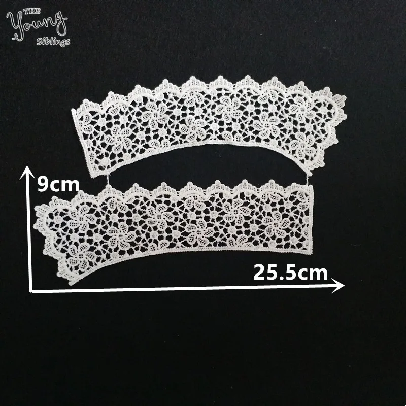 New arrive Hollow out Lace Neckline Embroidered Applique Sewing Lace collar DIY Clothing Craft Accessory Scrapbooking 1pcs sell